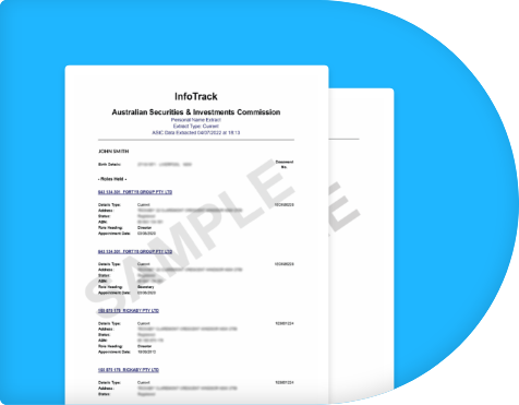 Sample document of ASIC Current Personal Name Extract